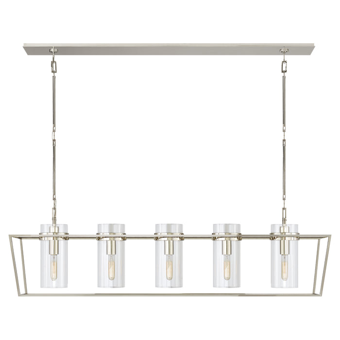 Visual Comfort Signature - S 5177PN-CG - Five Light Linear Pendant - Presidio - Polished Nickel