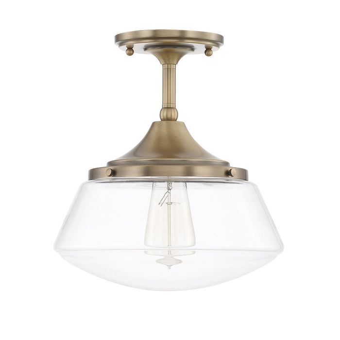 Capital Lighting - 3533AD-134 - One Light Semi-Flush Mount - Schoolhouse - Aged Brass