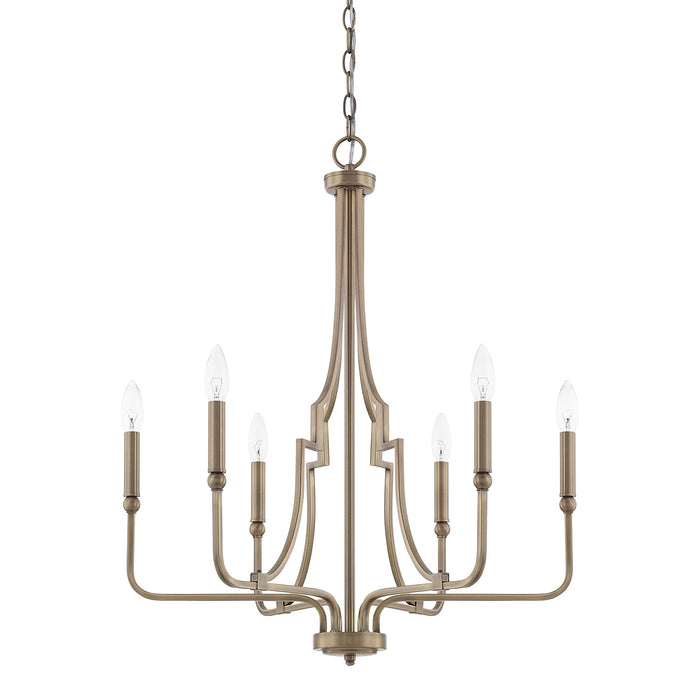 Capital Lighting - 419361AD - Six Light Chandelier - Dawson - Aged Brass