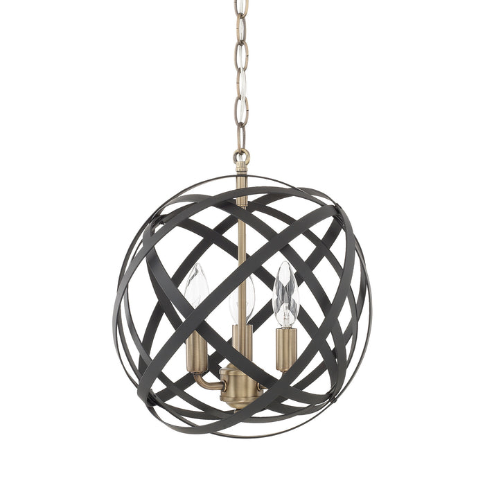 Capital Lighting - 4233AB - Three Light Pendant - Axis - Aged Brass and Black