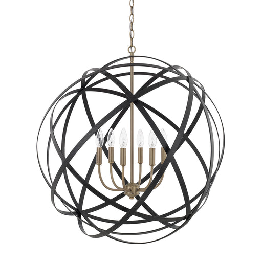 Capital Lighting - 4236AB - Six Light Pendant - Axis - Aged Brass and Black