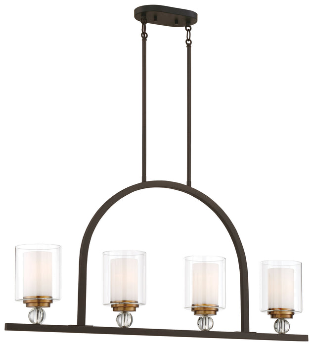 Minka-Lavery - 3074-416 - Four Light Island Pendant - Studio 5 - Painted Bronze W/Natural Brush