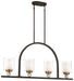 Minka-Lavery - 3074-416 - Four Light Island Pendant - Studio 5 - Painted Bronze W/Natural Brush