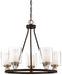 Minka-Lavery - 3075-416 - Five Light Chandelier - Studio 5 - Painted Bronze W/Natural Brush