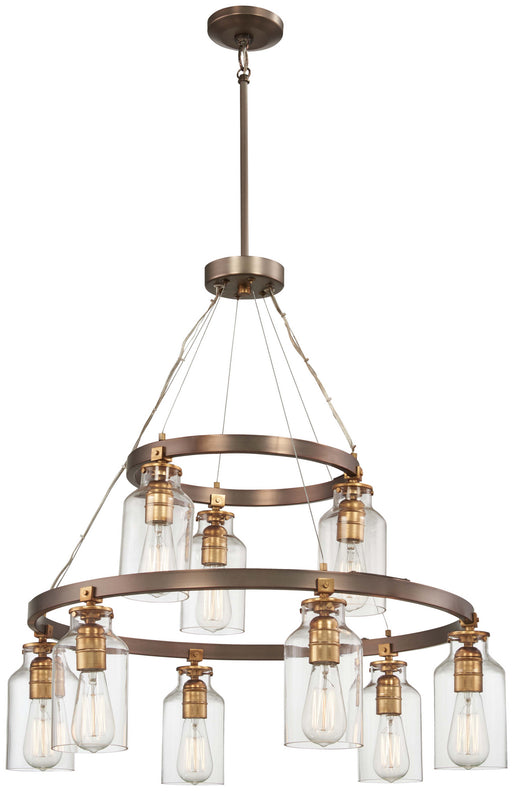 Minka-Lavery - 4559-588 - Nine Light Chandelier - Morrow - Harvard Court Bronze W/Gold Hi