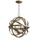 Cyan - 07965 - Four Light Pendant - Gladwin - Distressed Zinc