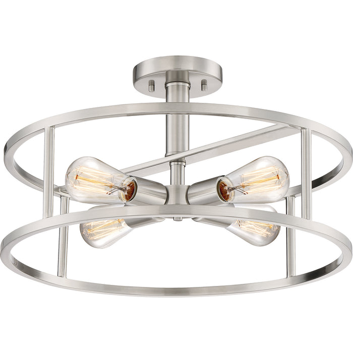 Quoizel - NHR1718BN - Four Light Semi-Flush Mount - New Harbor - Brushed Nickel