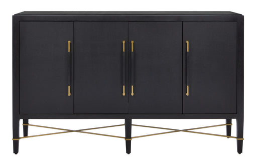 Currey and Company - 3000-0037 - Sideboard - Verona - Black Lacquered Linen/Champagne