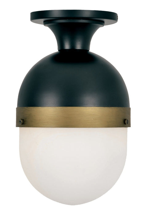 Crystorama - CAP-8500-MK-TG - One Light Outdoor Semi Flush Mount - Capsule - Matte Black / Textured Gold