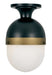 Crystorama - CAP-8500-MK-TG - One Light Outdoor Semi Flush Mount - Capsule - Matte Black / Textured Gold