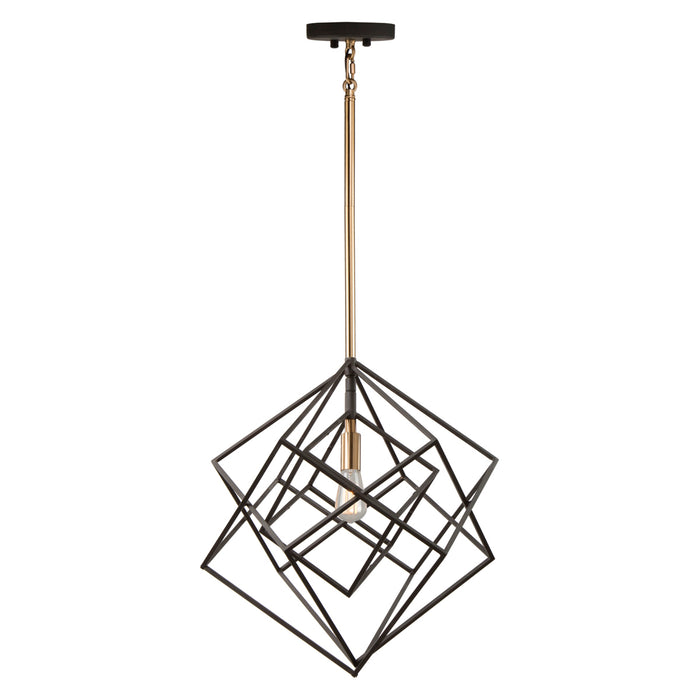 Artcraft - AC11111 - One Light Pendant - Artistry - Matte Black & Harvest Brass