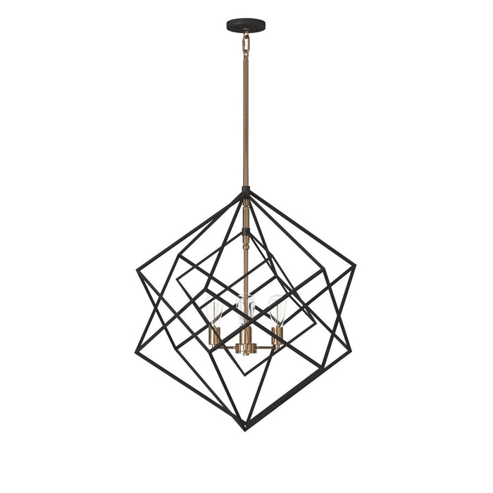 Artcraft - AC11114 - Four Light Chandelier - Artistry - Matte Black & Harvest Brass