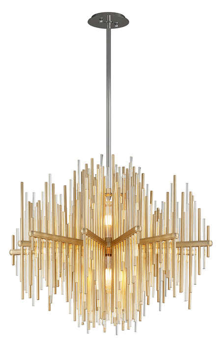 Corbett Lighting - 238-42-GL/SS - Two Light Chandelier - Theory - Gold Leaf W Polished Stainless