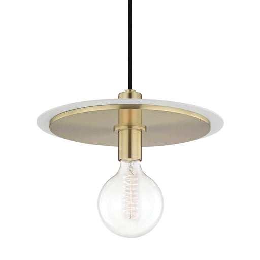 Mitzi - H137701L-AGB/WH - One Light Pendant - Milo - Aged Brass/Soft Off White