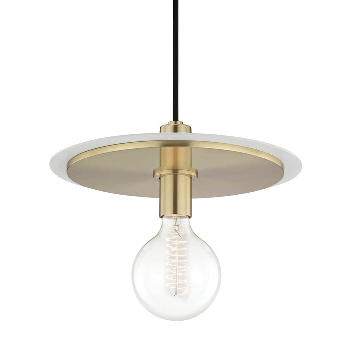 Mitzi - H137701L-AGB/WH - One Light Pendant - Milo - Aged Brass/Soft Off White
