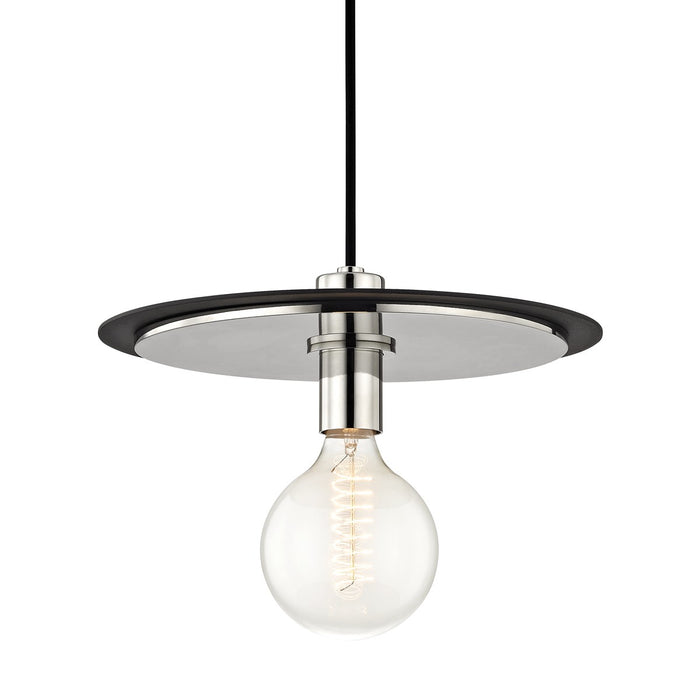 Mitzi - H137701L-PN/BK - One Light Pendant - Milo - Polished Nickel/Black