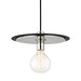 Mitzi - H137701L-PN/BK - One Light Pendant - Milo - Polished Nickel/Black