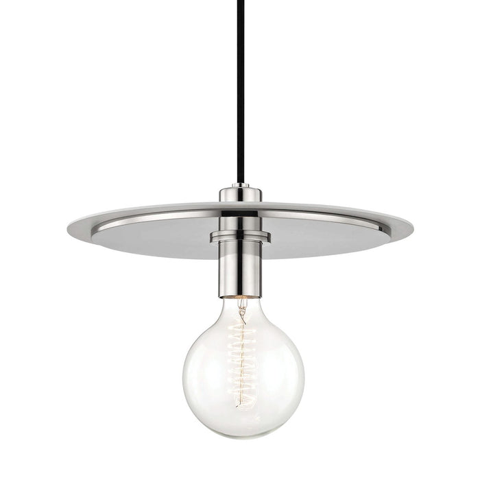 Mitzi - H137701L-PN/WH - One Light Pendant - Milo - Polished Nickel/White