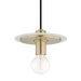 Mitzi - H137701S-AGB/WH - One Light Pendant - Milo - Aged Brass/Soft Off White