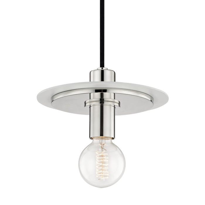 Mitzi - H137701S-PN/WH - One Light Pendant - Milo - Polished Nickel/White