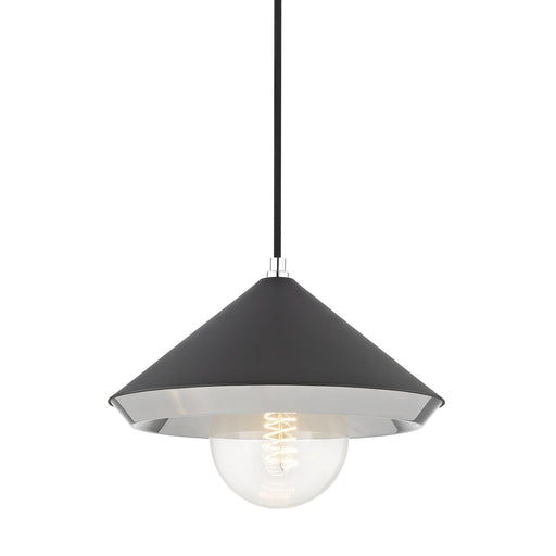 Mitzi - H139701L-PN/BK - One Light Pendant - Marnie - Polished Nickel/Black