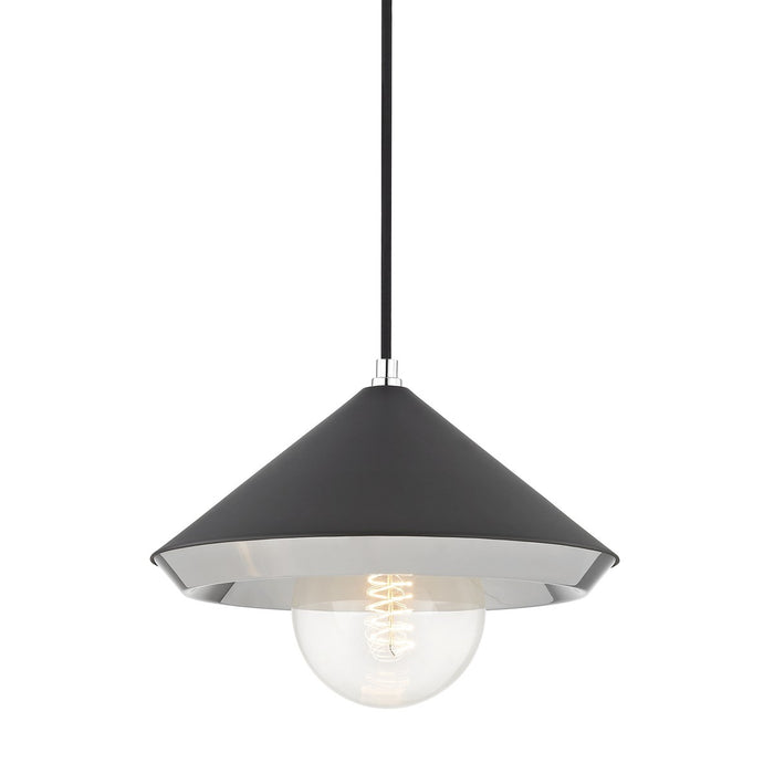Mitzi - H139701L-PN/BK - One Light Pendant - Marnie - Polished Nickel/Black