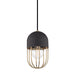 Mitzi - H145701-AGB/BK - One Light Pendant - Haley - Aged Brass/Black