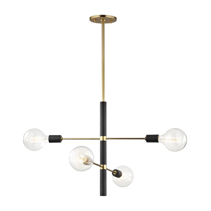 Mitzi - H178804-AGB/BK - Four Light Chandelier - Astrid - Aged Brass/Black