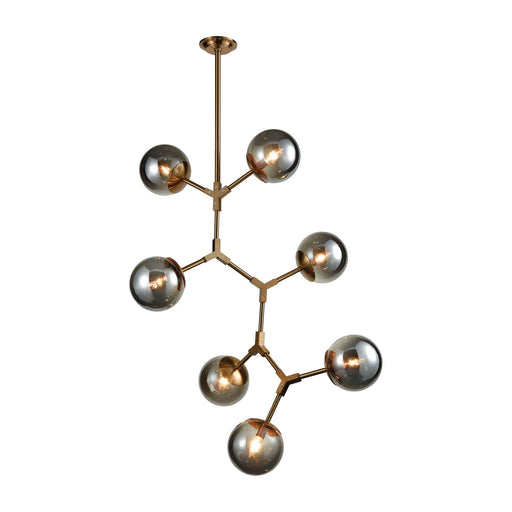 ELK Home - D3565 - Seven Light Chandelier - Synapse - Aged Brass