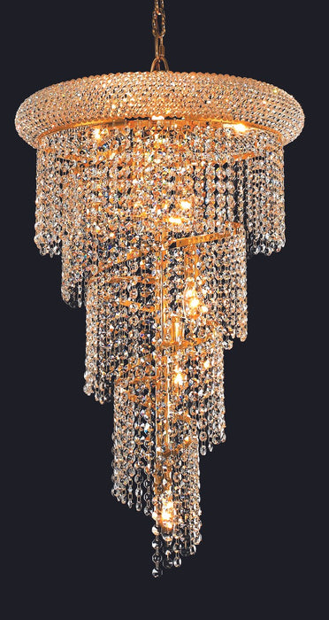 Elegant Lighting - V1801SR16G/RC - Eight Light Pendant - Spiral - Gold