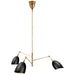 Visual Comfort Signature - ARN 5008HAB-BLK - Three Light Chandelier - Sommerard - Hand-Rubbed Antique Brass and Black