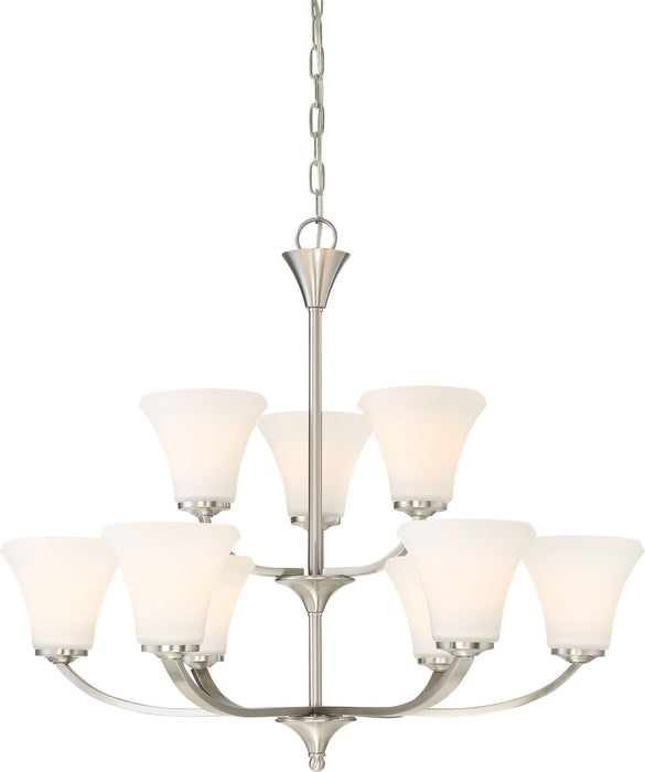 Nuvo Lighting - 60-6209 - Nine Light Chandelier - Fawn - Brushed Nickel