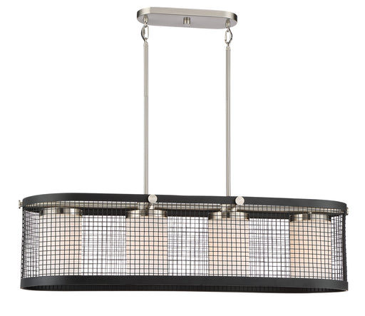 Nuvo Lighting - 60-6455 - Four Light Pendant - Pratt - Black / Brushed Nickel Accents