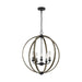 Visual Comfort Studio - OLF3294/5WOW/AF - Five Light Outdoor Chandelier - Allier - Weathered Oak Wood / Antique Forged Iron