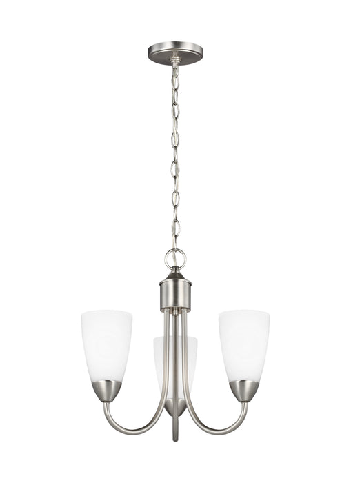 Generation Lighting. - 3120203EN3-962 - Three Light Chandelier - Seville - Brushed Nickel