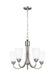 Generation Lighting. - 3120205-962 - Five Light Chandelier - Seville - Brushed Nickel