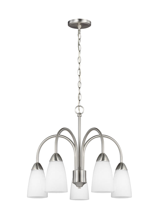 Generation Lighting. - 3220205EN3-962 - Five Light Chandelier - Seville - Brushed Nickel