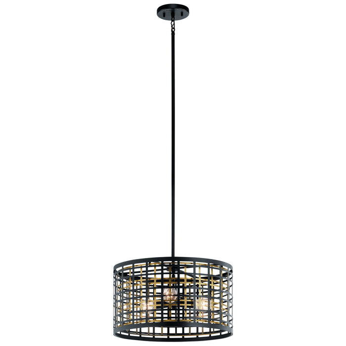 Kichler - 44075BK - Three Light Pendant/Semi Flush Mount - Aldergate - Black