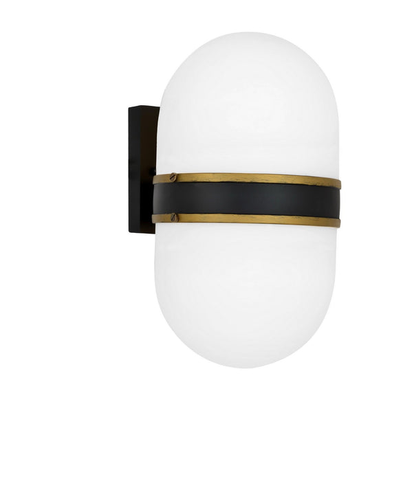 Crystorama - CAP-8504-MK-TG - Two Light Outdoor Wall Sconce - Capsule - Matte Black / Textured Gold