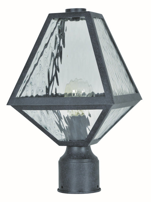 Crystorama - GLA-9707-WT-BC - One Light Outdoor Post Mount - Glacier - Black Charcoal