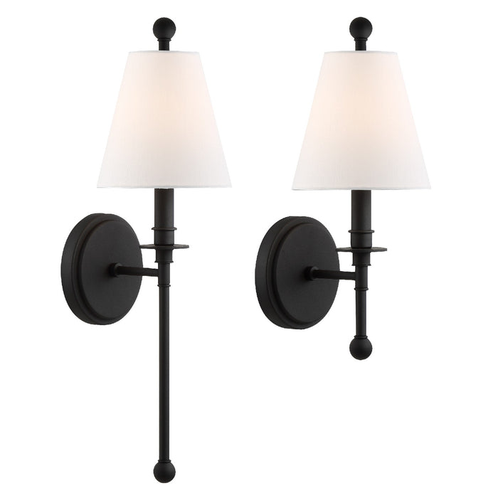 Crystorama - RIV-382-BF - One Light Wall Sconce - Riverdale - Black Forged