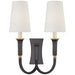Visual Comfort Signature - TOB 2273BZ/HAB-L - Two Light Wall Sconce - Delphia - Bronze with Antique Brass