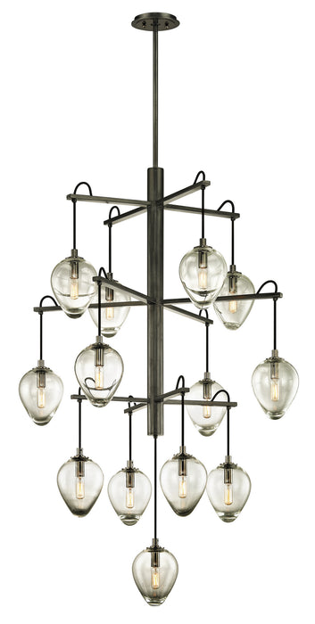 Troy Lighting - F6208-GRA/BCR - 13 Light Pendant - Brixton - Gun Metal With Smoked Chrome