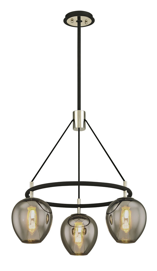 Troy Lighting - F6213-TBK/PN - Three Light Pendant - Iliad - Carbide Blk & Pol Nickel