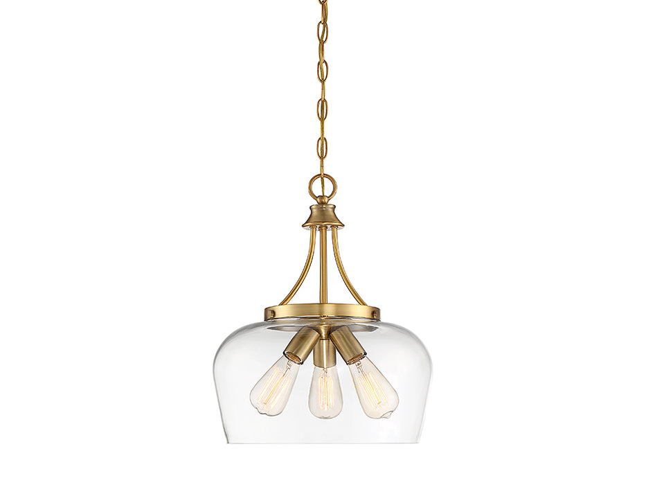 Savoy House - 7-4034-3-322 - Three Light Pendant - Octave - Warm Brass