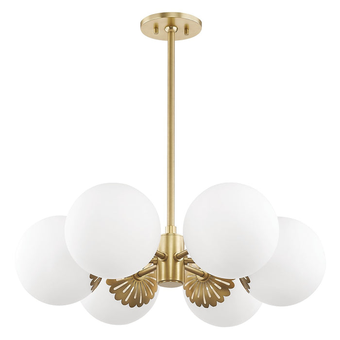 Mitzi - H193806-AGB - Six Light Chandelier - Paige - Aged Brass