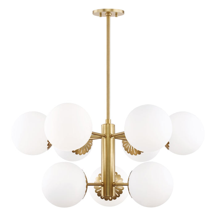 Mitzi - H193809-AGB - Nine Light Chandelier - Paige - Aged Brass