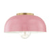 Mitzi - H199501L-AGB/PK - One Light Flush Mount - Avery - Aged Brass/Pink