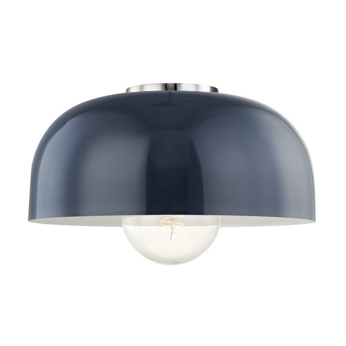 Mitzi - H199501L-PN/NVY - One Light Flush Mount - Avery - Polished Nickel/Navy