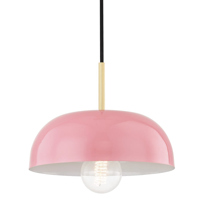 Mitzi - H199701S-AGB/PK - One Light Pendant - Avery - Aged Brass/Pink